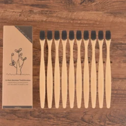 Brosses à dents ultra-fines écologiques en bambou - 10 pièces