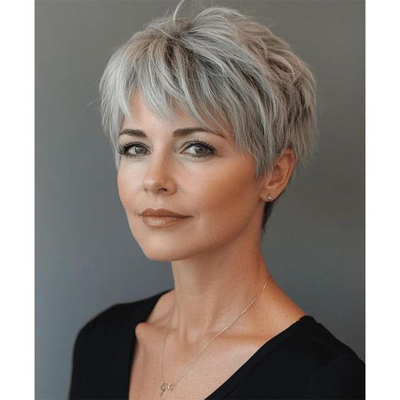 Coupe courte dégradée pour femme de 60 ans 18