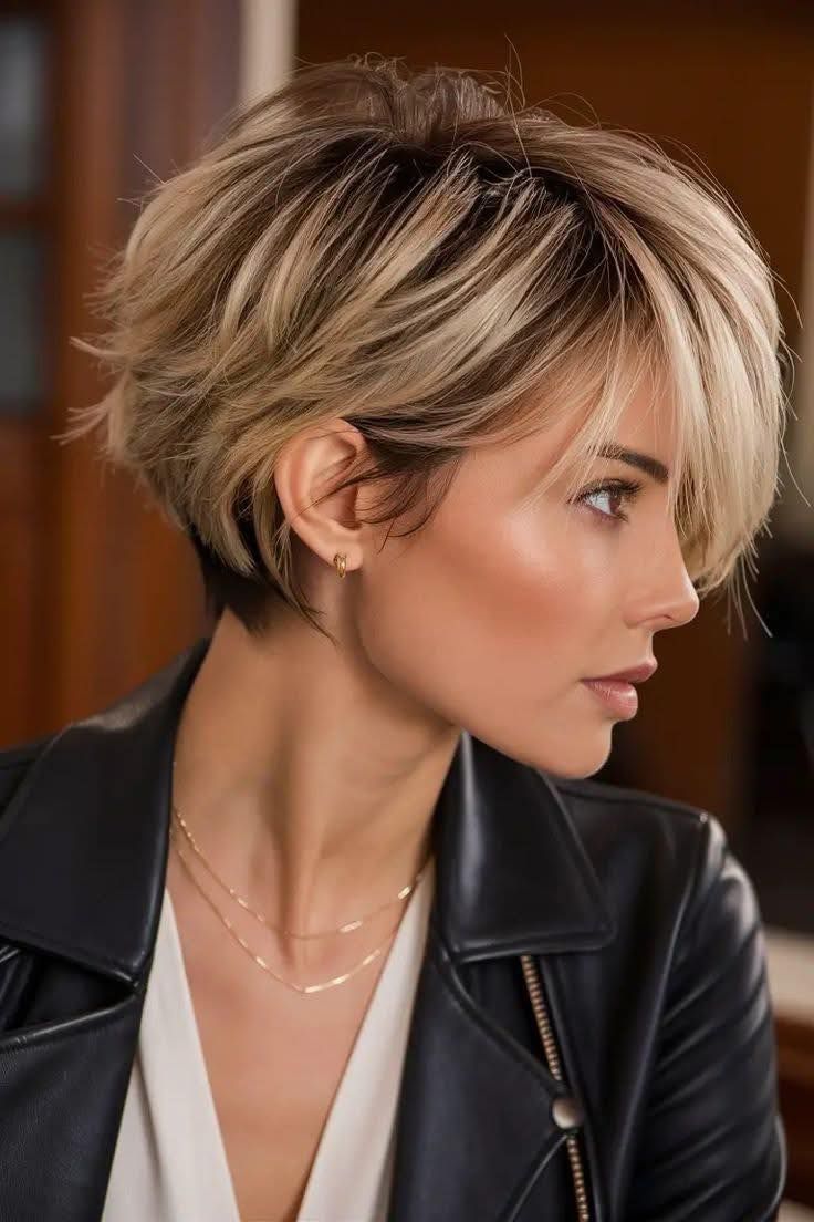 Coupe courte effilée femme moderne 10