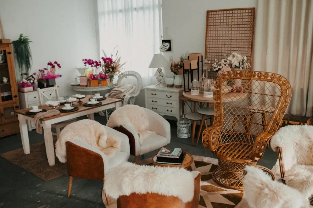 A living room filled with lots of furniture and decor