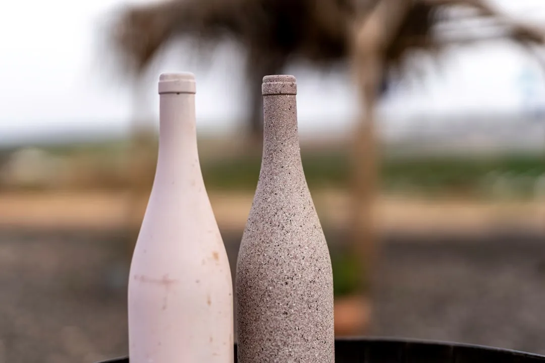 a couple of bottles sitting next to each other