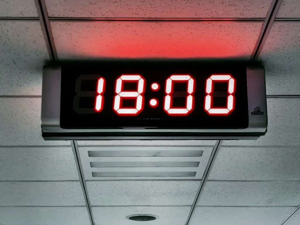 a digital clock on a wall