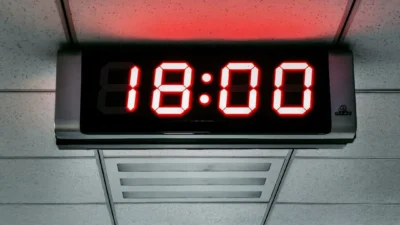 a digital clock on a wall